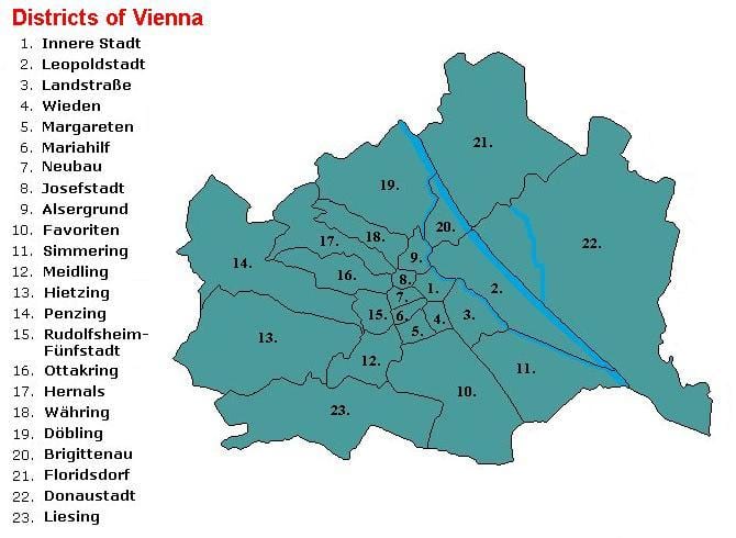 Wien জেলার মানচিত্র