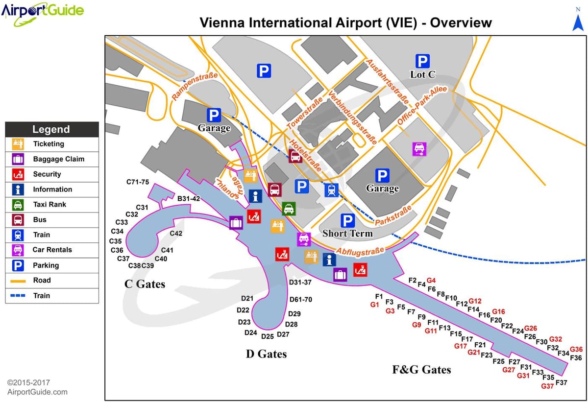Wien বিমানবন্দর মানচিত্র