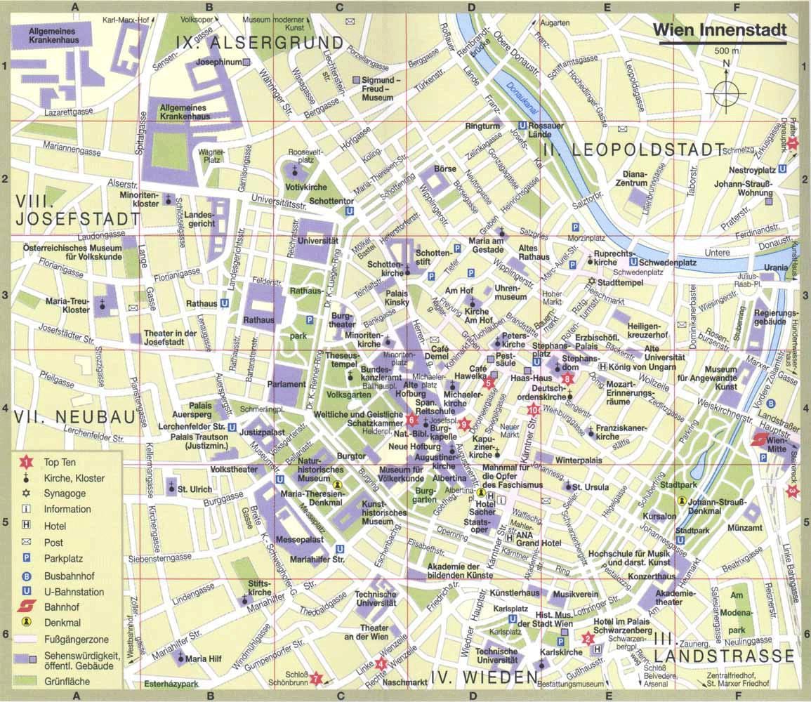 Wien শহরের মানচিত্র