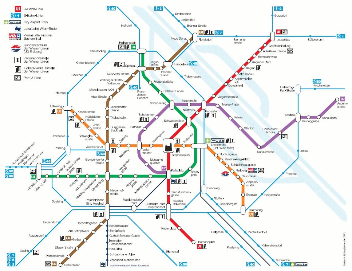 Wien s bahn মানচিত্র