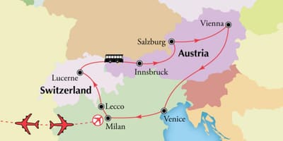 মানচিত্র ভিয়েনা switzerlan