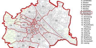 Wien bezirk মানচিত্র
