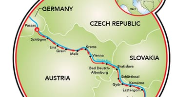 Passau ভিয়েনা সাইকেল মানচিত্র