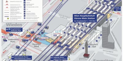 মানচিত্র Wien hbf প্ল্যাটফর্ম